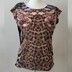 Buffalo David Bitton Leopard & Cheetah Print Tank Top in Brown and Black